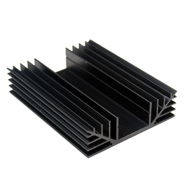 SS66X 4.5" x6" x1" Aluminum Black Heat Sink with TO-3 hole